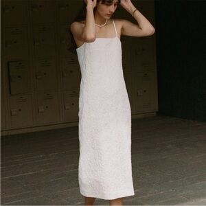 Jeana Sohn White Margot Dress Bride Cotton Minimal Beach y2k Square Neck XS
